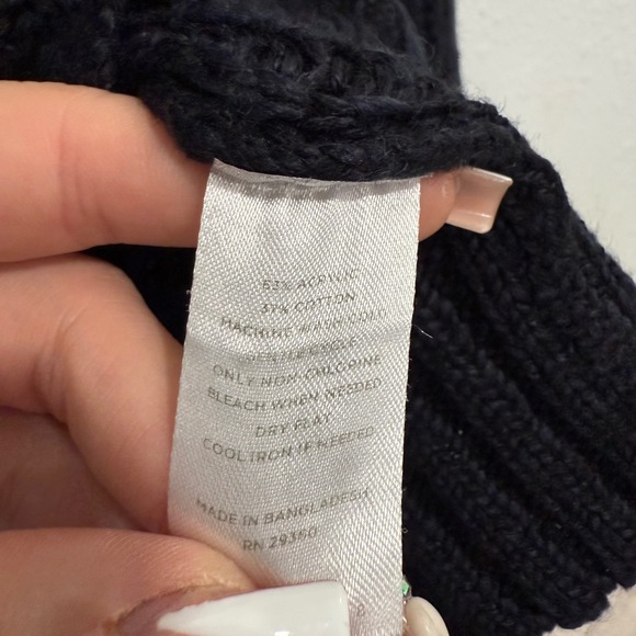 Black V Neck Sweater Pink Trim Long Sleeve Knit‎ Pullover Casual Cute Top Preppy - Picture 5 of 7